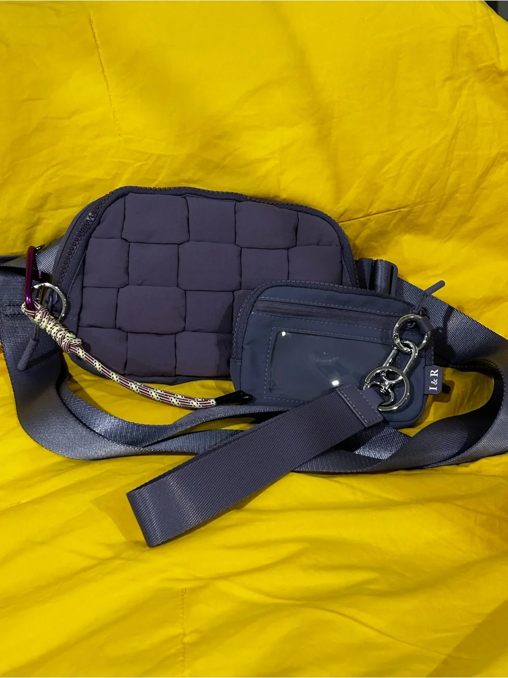 Iris and Rainbow women’s puff Crossbody Bag purse and wallet set bundle